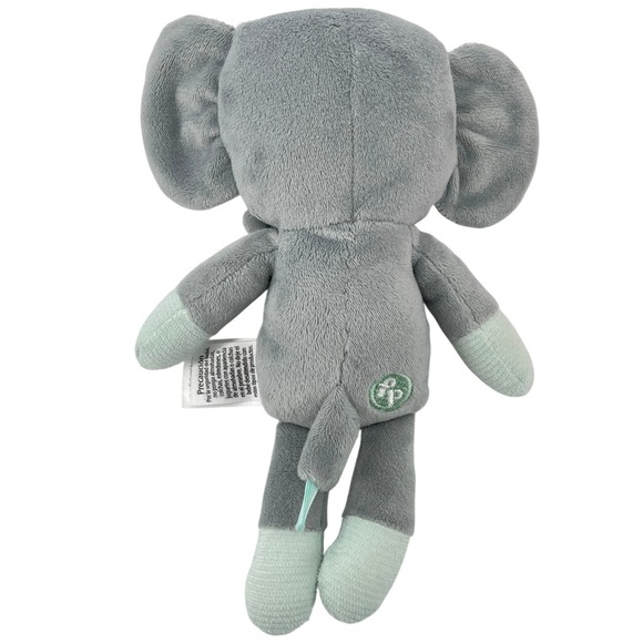 Fisher Price Plush Elephant Toy Gray Green Crinkle Ears Baby Soother - Picture 2 of 7
